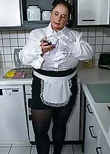 Huge Breasted Mature Slut Playing In The Kitchen
