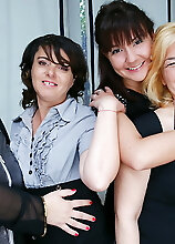 Four Old And Young Lesbians Having A Party