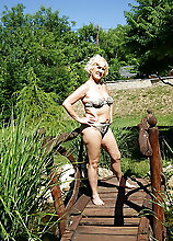 Horny Blonde Mature Woman Getting Naughty In Her Garden