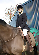 Horse Loving Milf Laurita From Allover30 Strips After Her Ride