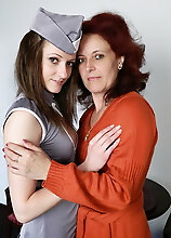 Horny Hot Stewardess Doing A Horny Mature Slut