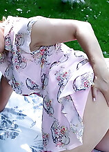Hot Blonde British Mom Playing On A Picnic