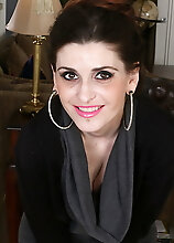 Hairy American Housewife Playing With Her Toys