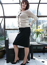 Naughty Housewife Playing In The Garden House