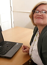 Naughty Mature Secretary Getting Dirty