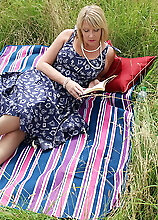 Naughty British Housewife Amy Fucking In An Open Field