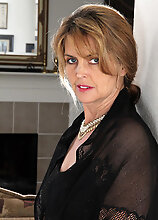 Elegant Blonde Jose From Allover30 Strips And Spreads In Fishnets